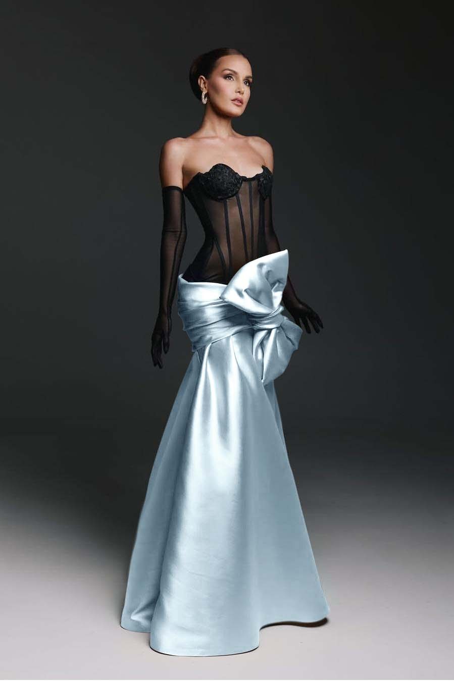 Strapless Sweetheart Sleeveless Long Mermaid Prom Dress With Gloves