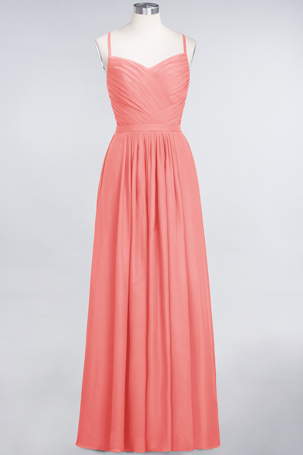 BMbridal Glamorous Spaghetti Straps Sweetheart Ruffle Chiffon Bridesmaid Dress Online-BMbridal