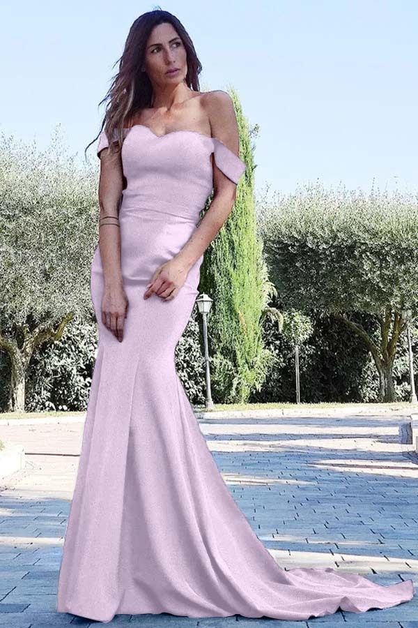 Mermaid Sweetheart Sleeveless Off the Shoulder Royal Blue Long Prom Dress