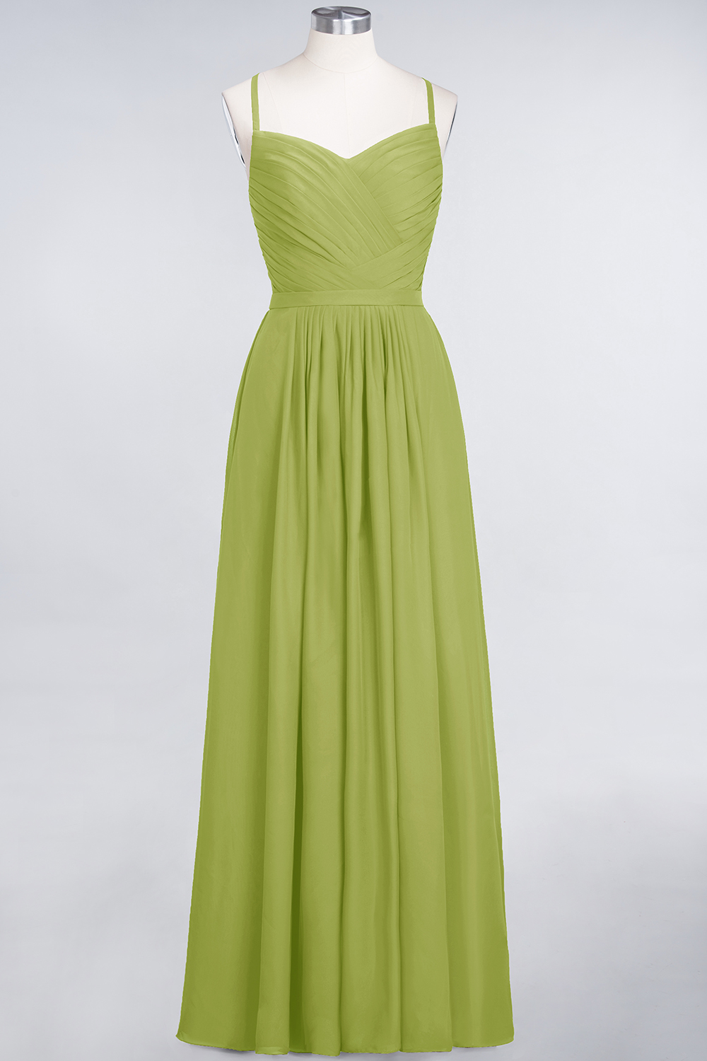BMbridal Glamorous Spaghetti Straps Sweetheart Ruffle Chiffon Bridesmaid Dress Online-BMbridal