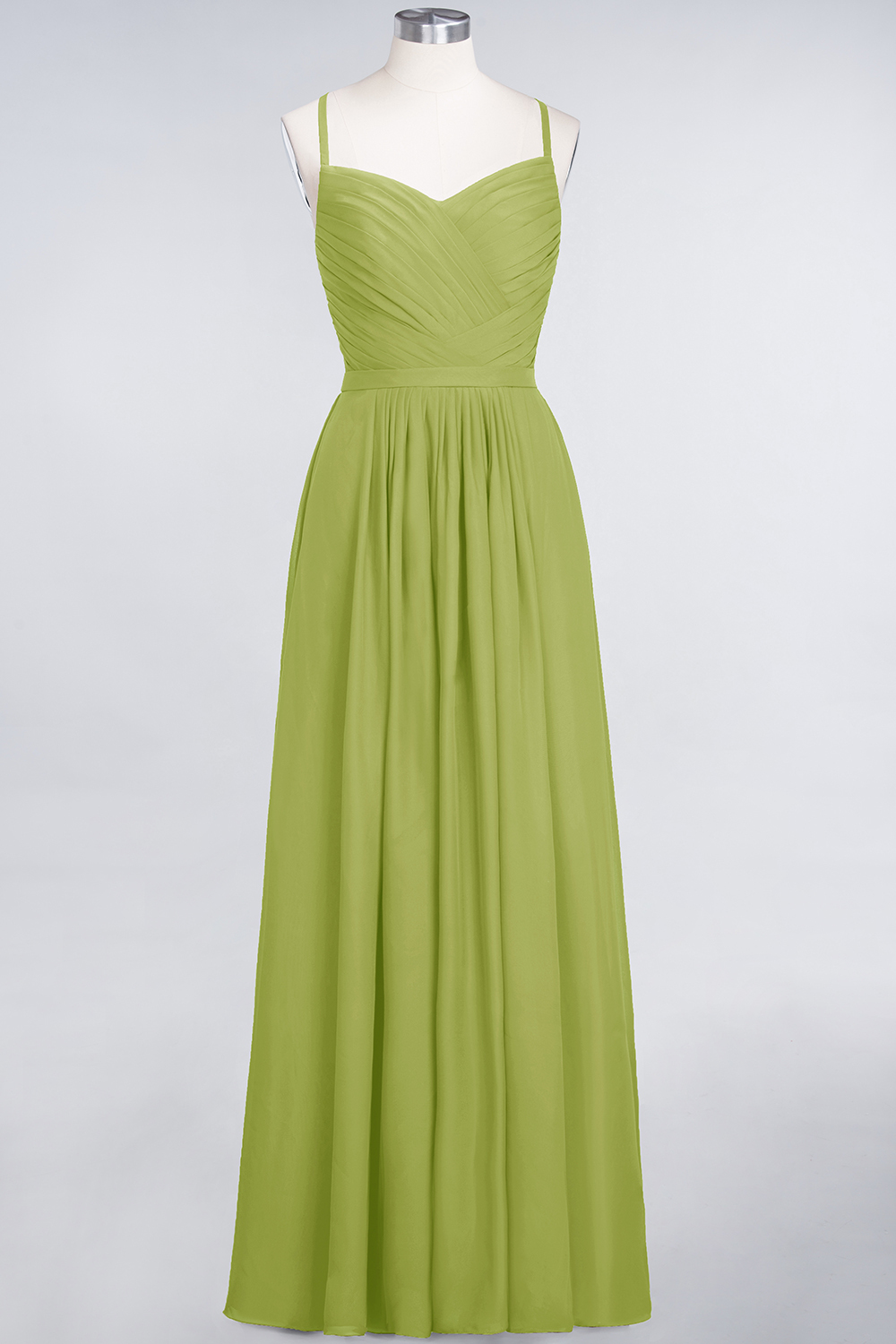 BMbridal Glamorous Spaghetti Straps Sweetheart Ruffle Chiffon Bridesmaid Dress Online-BMbridal