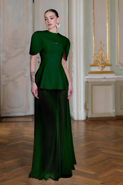 Chiffon Sleeveless Long Mermaid Prom Dress With Pleated Shawl