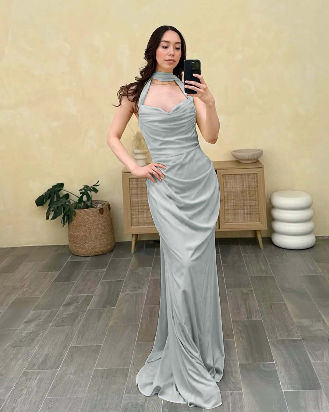 Halter Sleeveless Sweetheart Long Mermaid Prom Dress With Pleated