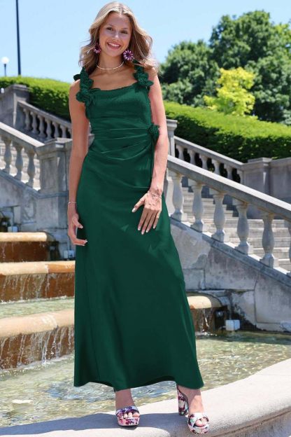 Charming Sleeveless Straps Mermaid Long Prom Dress With Pleated