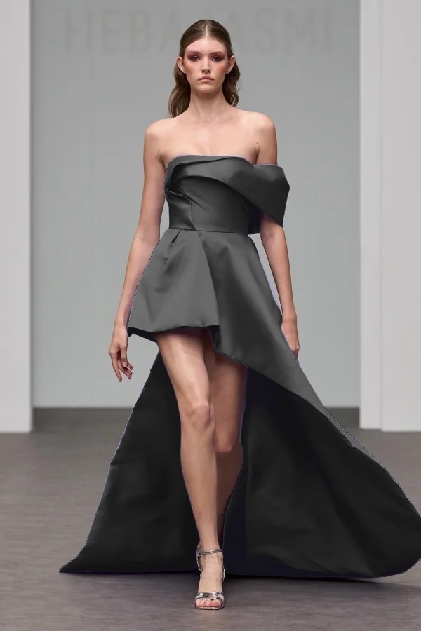 One Shoulder Sleeveless A Line Short Prom Dress With Pleated