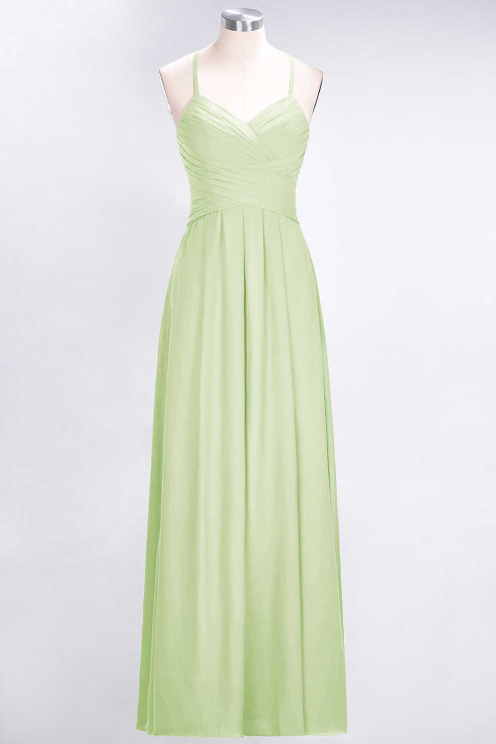 BMbridal Affordable Spaghetti Straps V-Neck Burgundy Chiffon Bridesmaid Dress with Keyhole Back-BMbridal