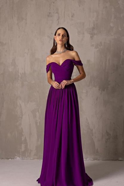 Off the Shoulder Strapless Sleeveless Long Prom Dress With Ruffles