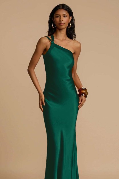 One Shoulder Sleeveless Backless Long Prom Dress With Ruffles