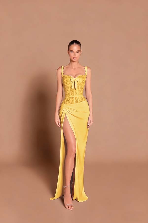 Spaghetti Strap Sleeveless Long Mermaid Prom Dress With Split