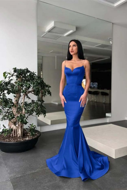 Charming Sage Spaghetti Strap Sleeveless Long Mermaid Prom Dress With Belt