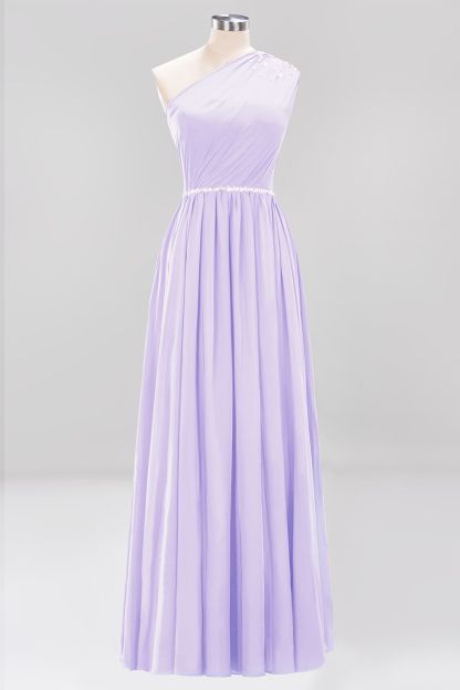 BMbridal Modest One-shoulder Royal Blue Affordable Bridesmaid Dress with Beadings-BMbridal