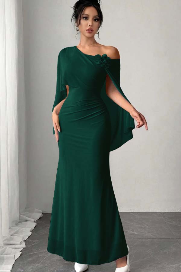 Chic Sleeveless Mermaid Long Prom Dress With Pleated Appliques