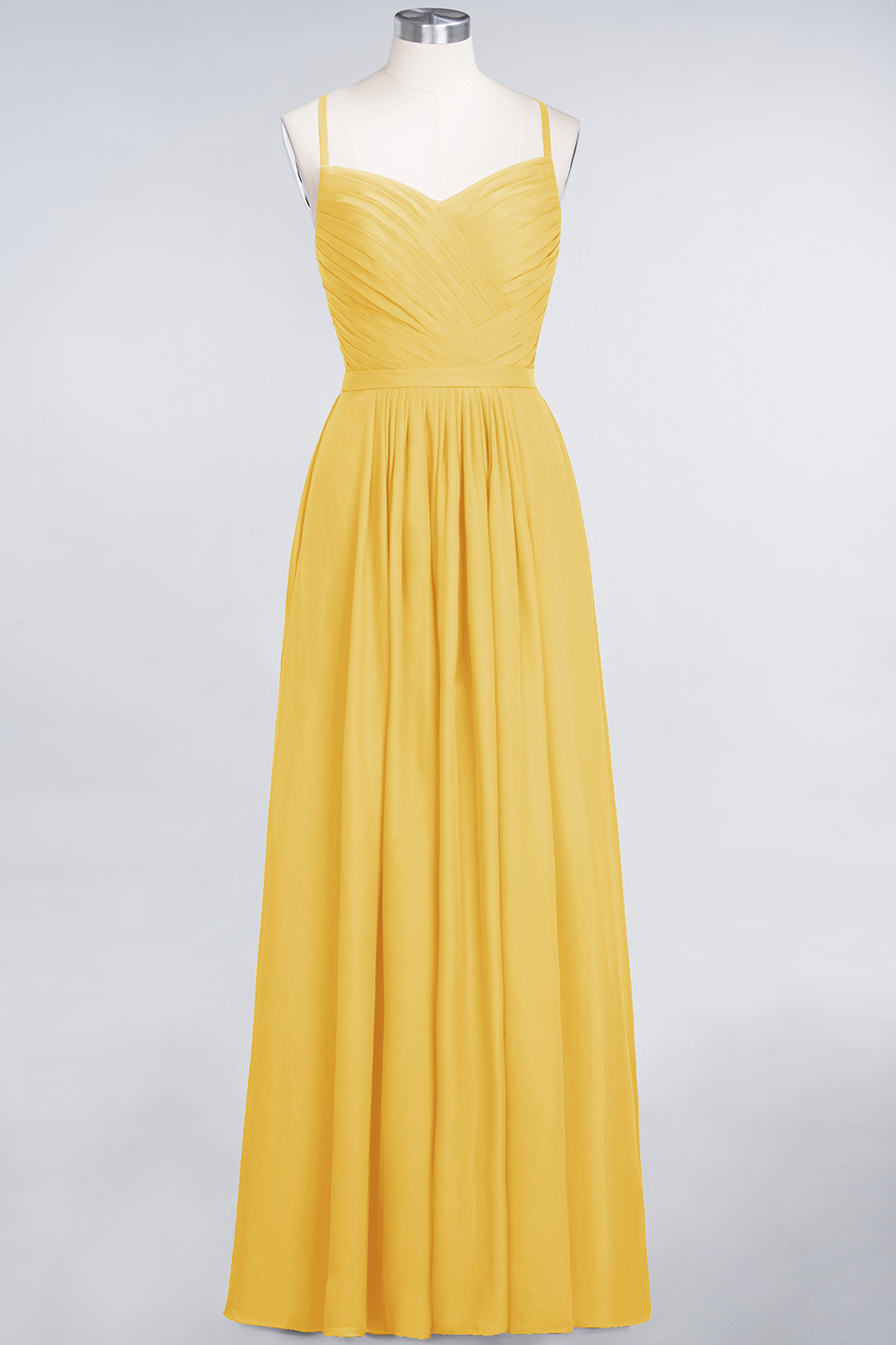 BMbridal Glamorous Spaghetti Straps Sweetheart Ruffle Chiffon Bridesmaid Dress Online-BMbridal