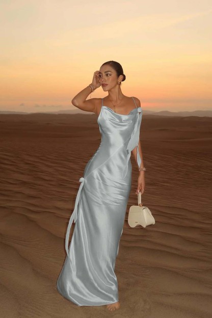 Spaghetti Strap Backless Sleeveless Long Mermaid Prom Dress With Pleated