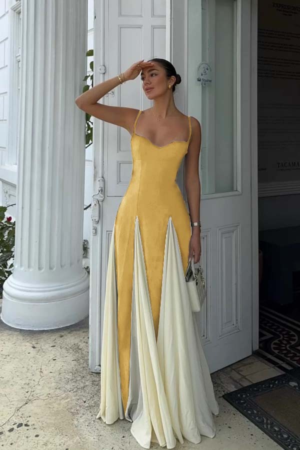 Sweetheart Spaghetti Strap Sleeveless Long Prom Dress With Ruffles