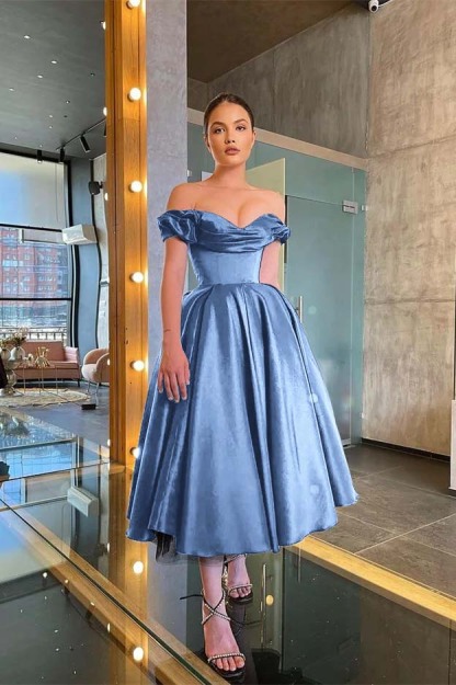 Chic Off the Shoulder Strapless Sleeveless Little Black A Line Prom Dress