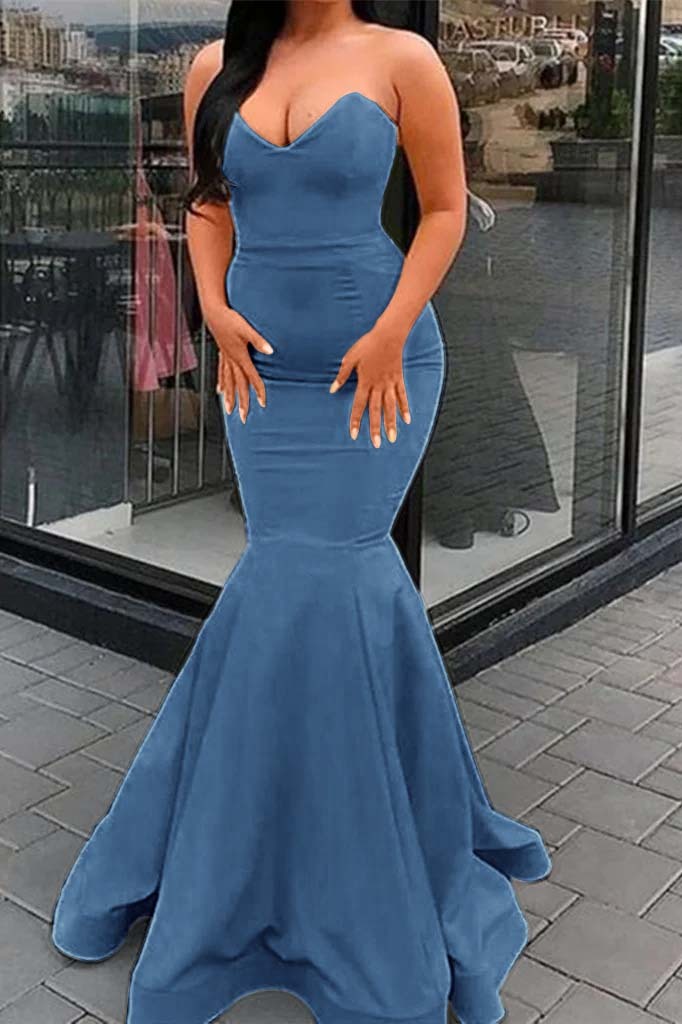 Amazing Yellow Strapless Sleeveless Sweetheart Mermaid Prom Dress