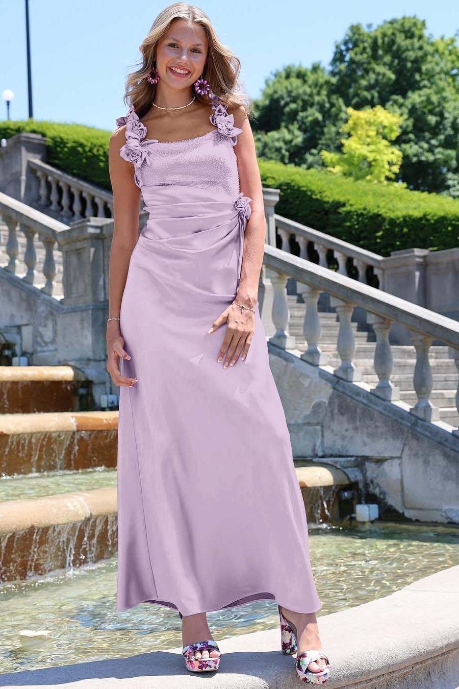 Charming Sleeveless Straps Mermaid Long Prom Dress With Pleated
