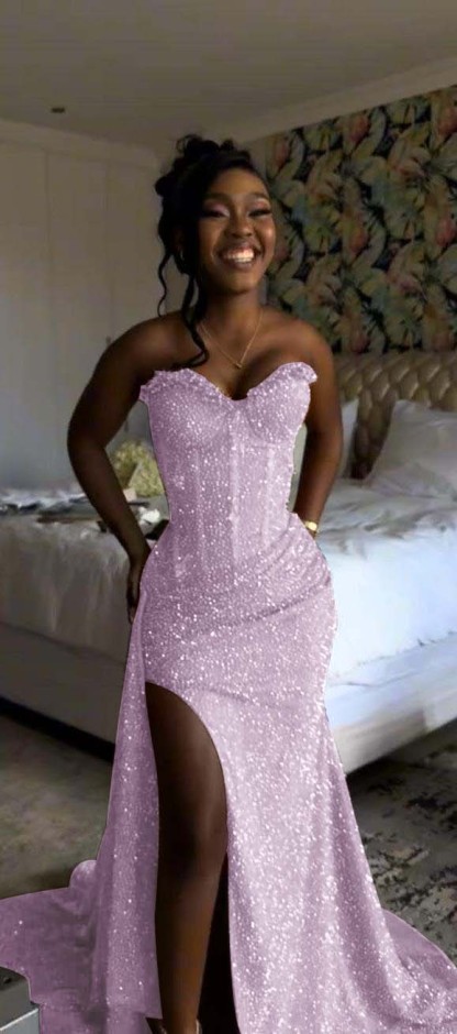 Sweetheart Sleeveless Long Mermaid Prom Dress With Split Sequin