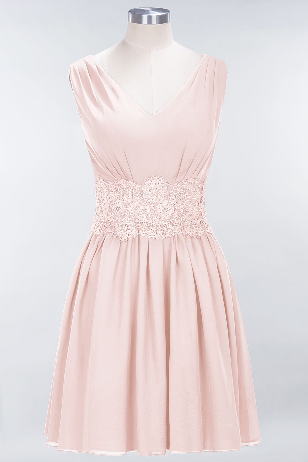 BMbridal Pretty V-Neck Short Sleeveless Lace Bridesmaid Dresses Online-BMbridal