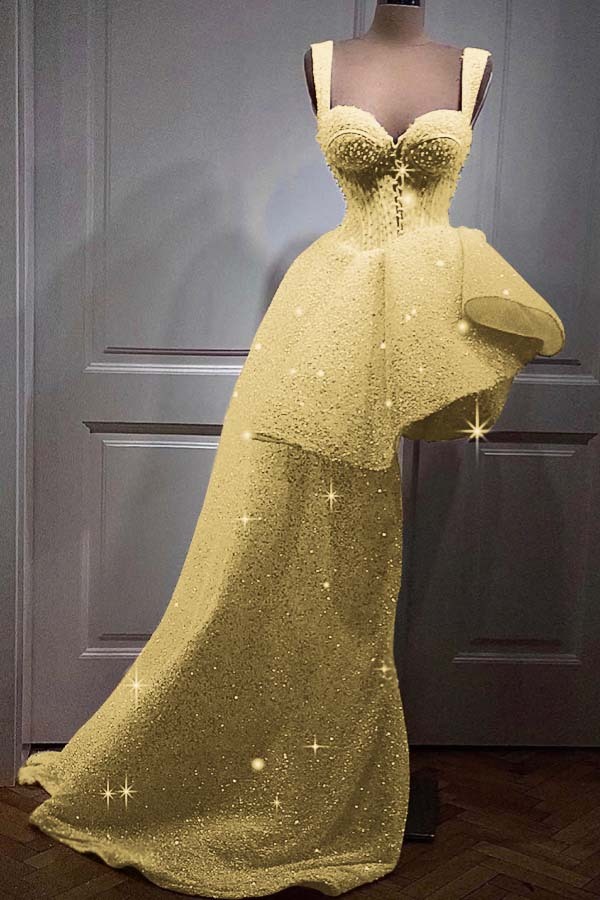 Spaghetti Strap Sweetheart Sleeveless Short Prom Dress With Sequins