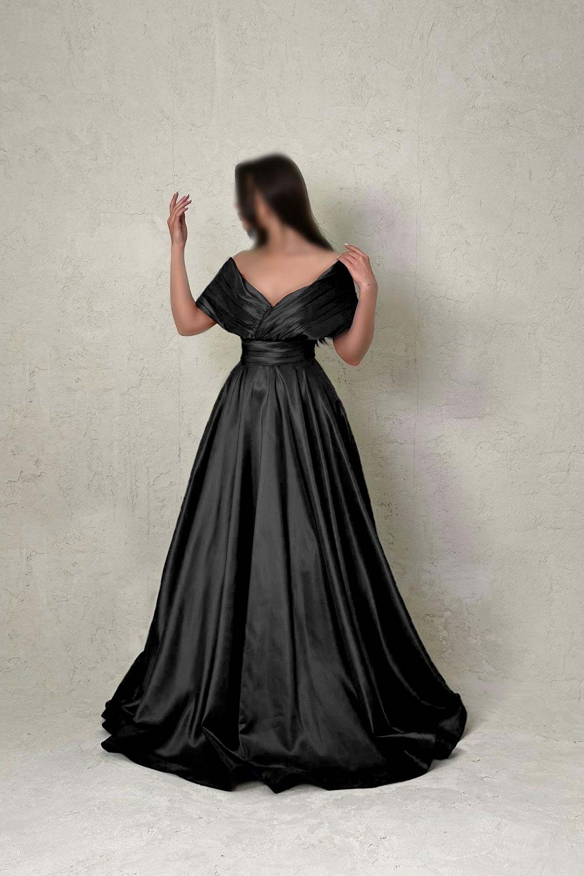 Off the Shoulder Sleeveless A Line Long Prom Dress With Pleated