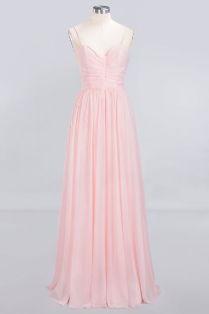 BMbridal Chiffon Spaghetti-Straps Sleeveless Affordable Bridesmaid Dress Online-BMbridal