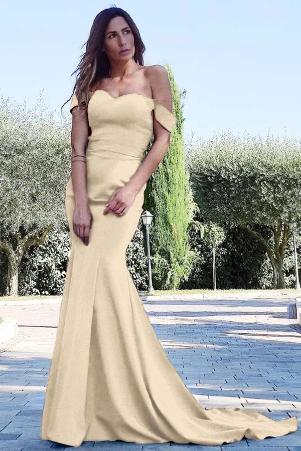 Mermaid Sweetheart Sleeveless Off the Shoulder Royal Blue Long Prom Dress