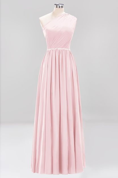 BMbridal Modest One-shoulder Royal Blue Affordable Bridesmaid Dress with Beadings-BMbridal