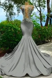 Strapless Sleeveless Backless Mermaid Long Prom Dress With Appliques