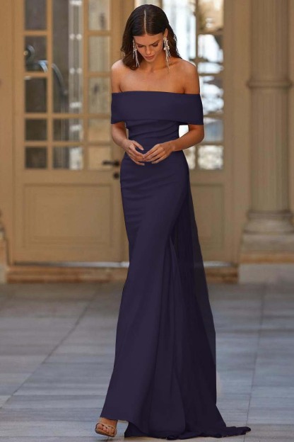 Off the Shoulder Strapless Mermaid Long Prom Dress With Tulle