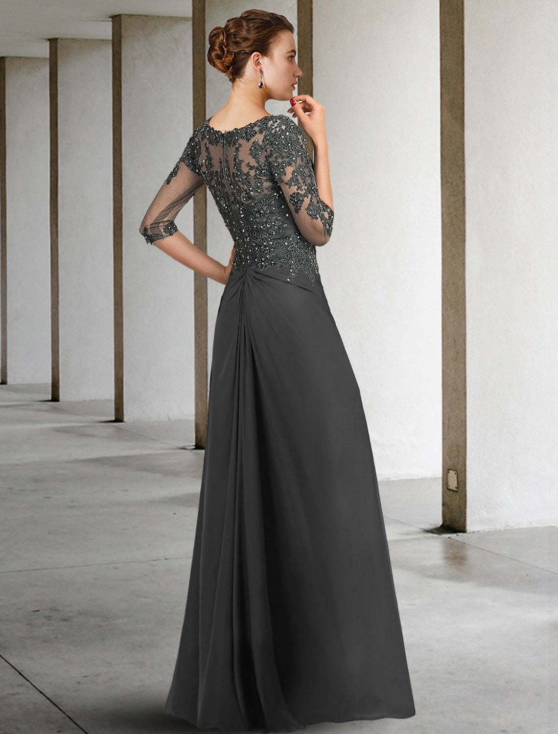 Square Neck Floor-Length A-Line Princess Mother of the Bride Dresses