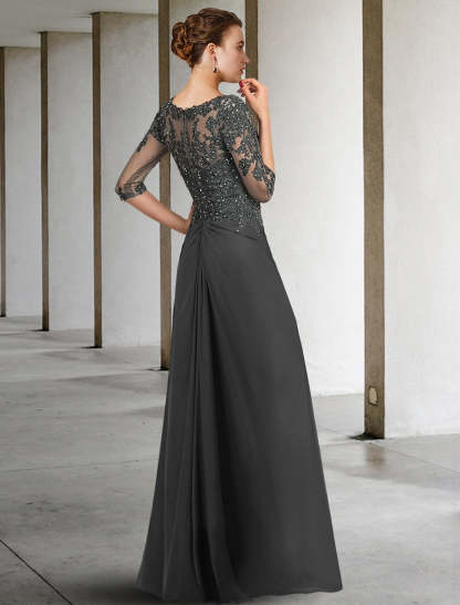 Square Neck Floor-Length A-Line Princess Mother of the Bride Dresses
