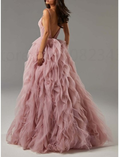 Long Spaghetti Strap Prom Dresses in A-Line and Princess Styles