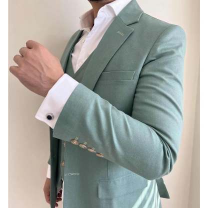 Single-Button Tailored Men's 3-Piece Wedding Suit