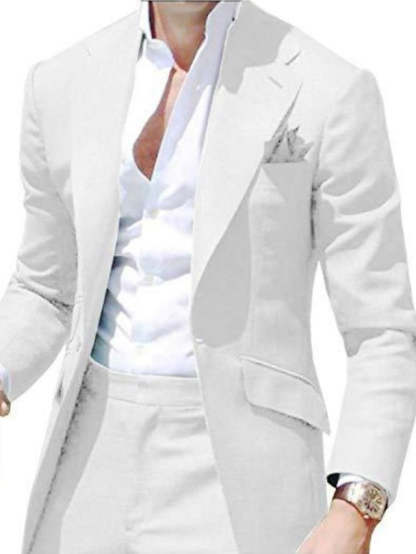 Single-Breasted One-Button Tailored Wedding Suit For Men 2-Piece Set