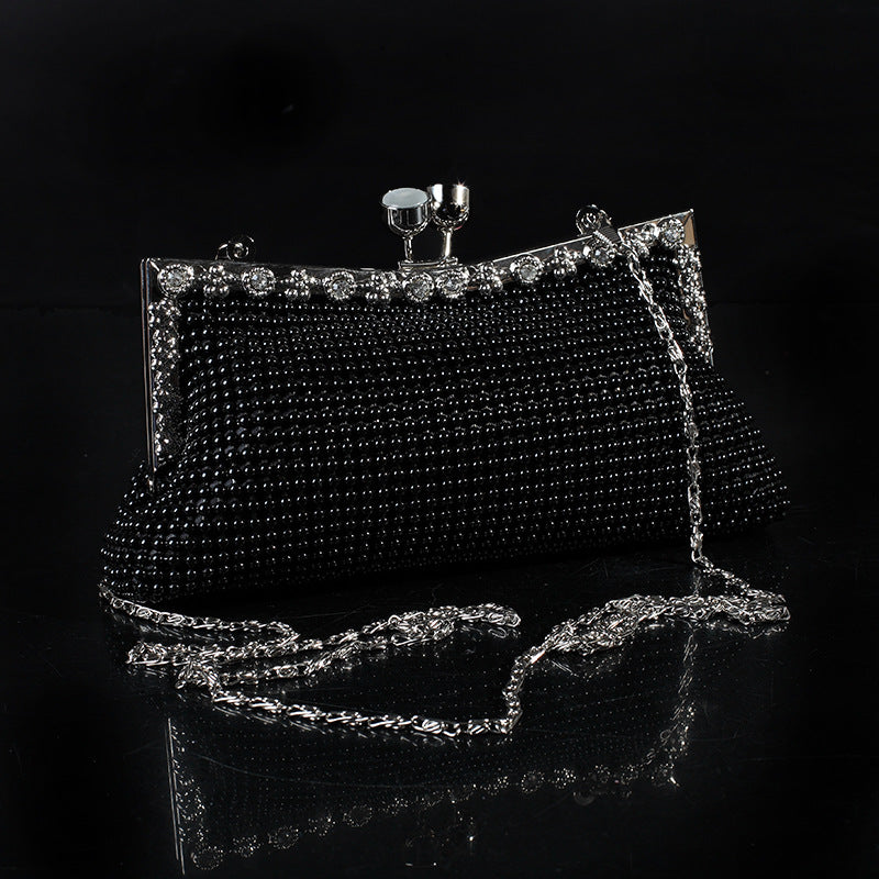 Aluminum Sheet Clutch Bags with Cat's Eye Diamonds
