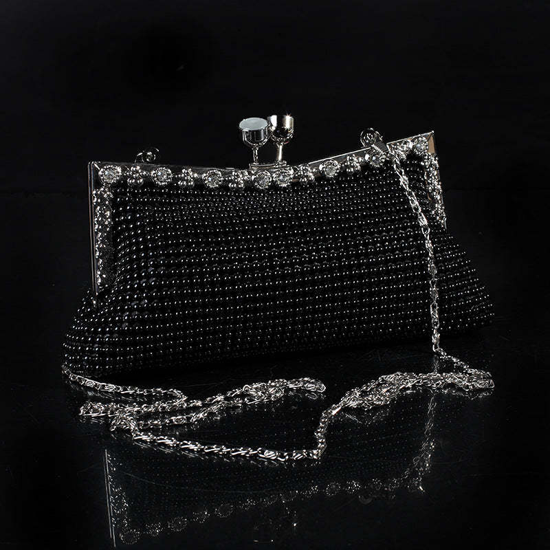 Aluminum Sheet Clutch Bags with Cat's Eye Diamonds