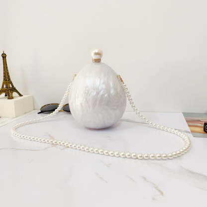Cloud Glue Acrylic Clutch Bags in Pleated Goose Egg Shape