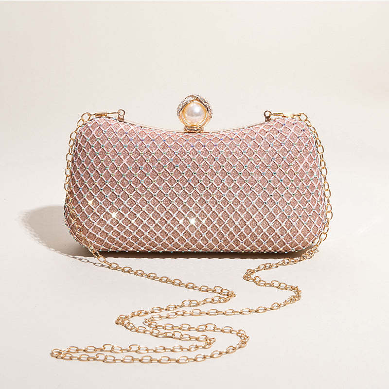 Cross-Body One-Shoulder Clutch Bags with Imitation Diamond