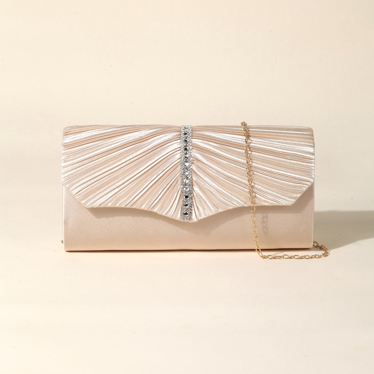 Metal Folds Clutch Bags with Glitter Envelope