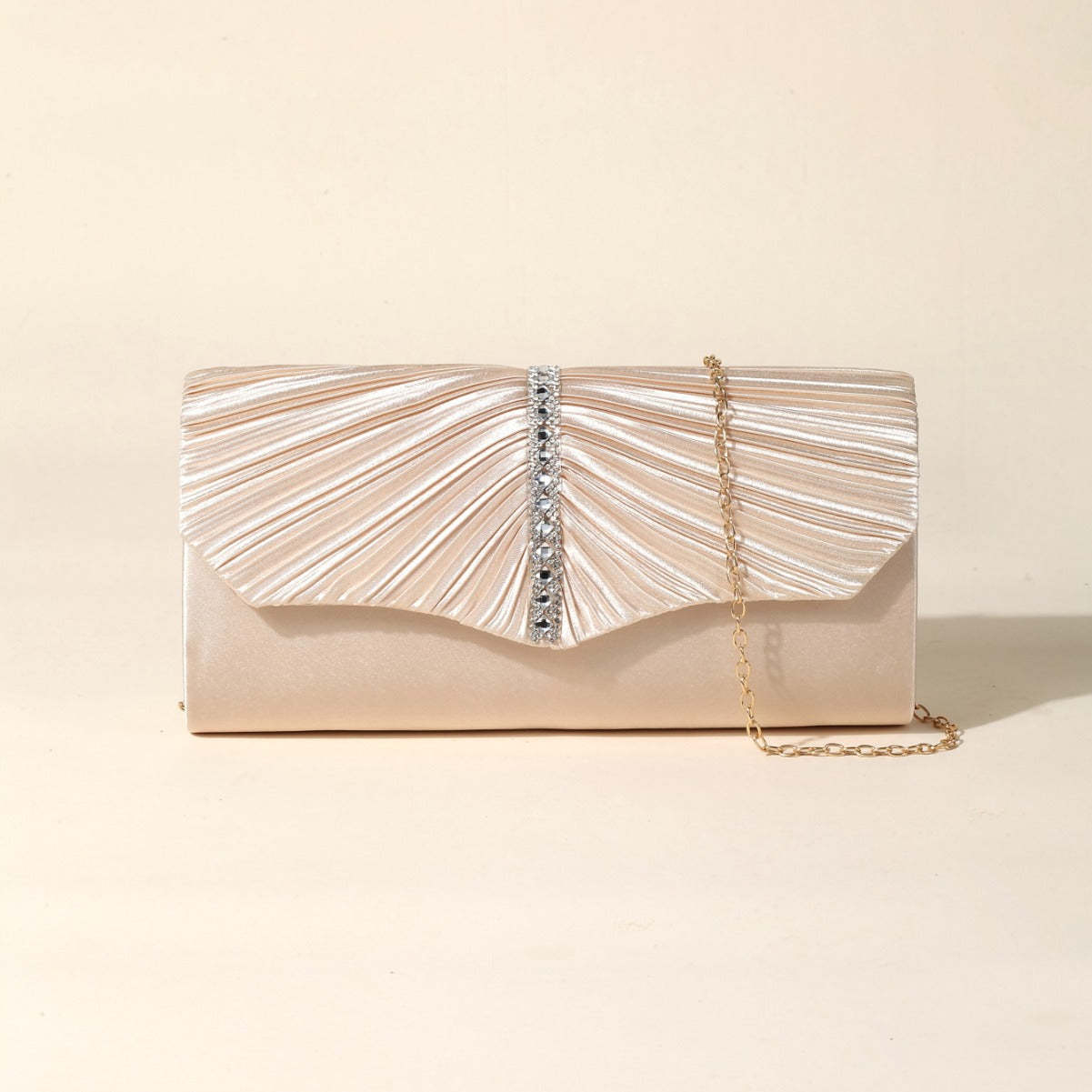 Metal Folds Clutch Bags with Glitter Envelope