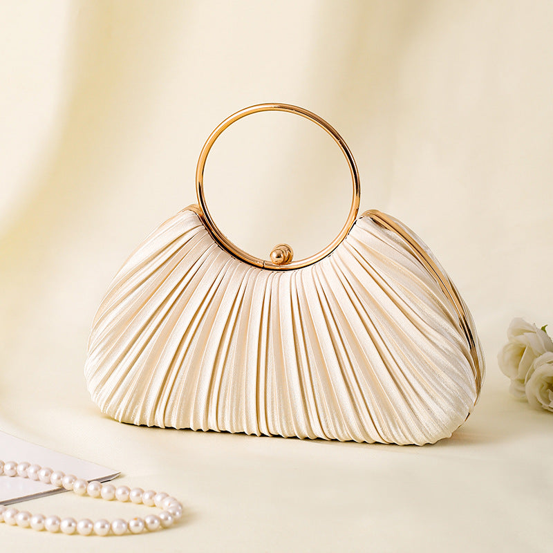 Handbag with Pleated Ring Design