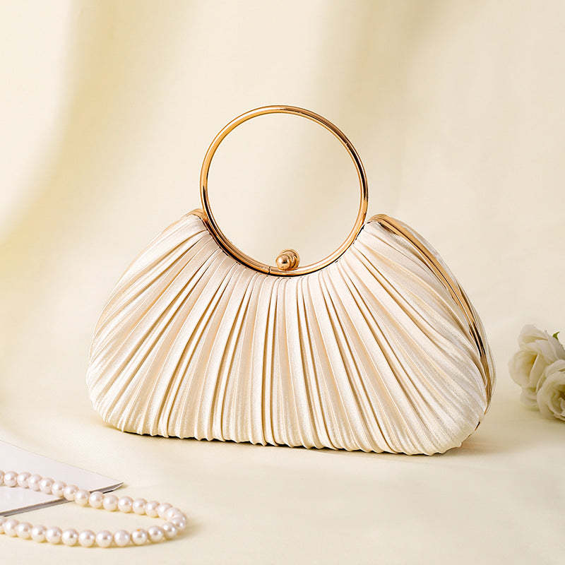 Handbag with Pleated Ring Design