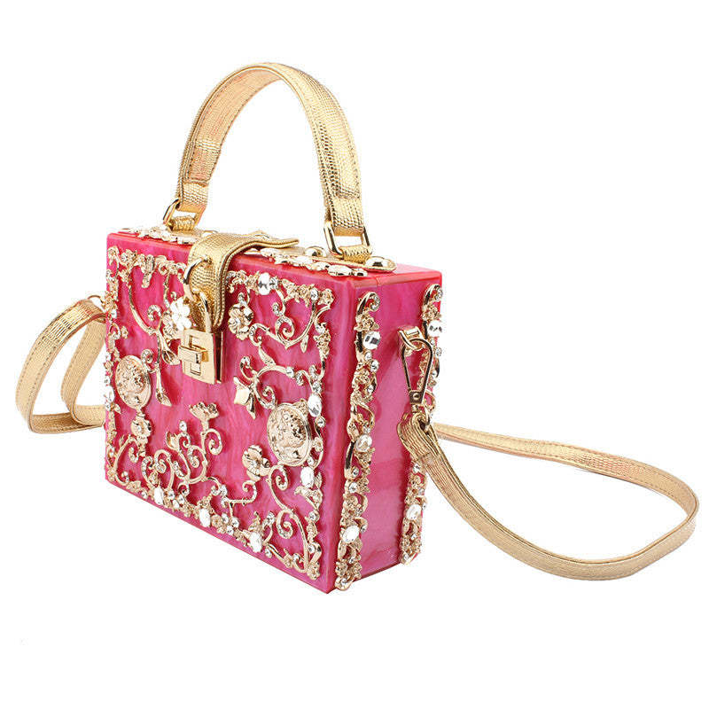 Acrylic Hand Bags with Imitation Diamond Design