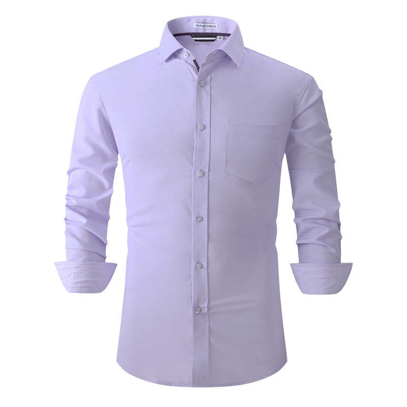 Solid Color Long Sleeve Shirt For Men Classic Style