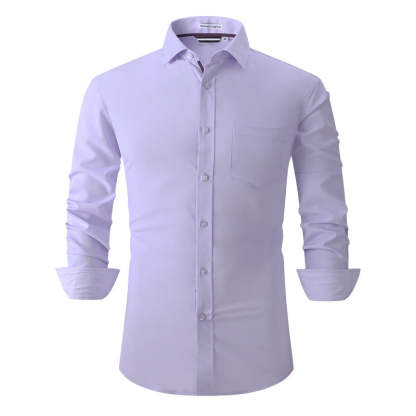 Solid Color Long Sleeve Shirt For Men Classic Style