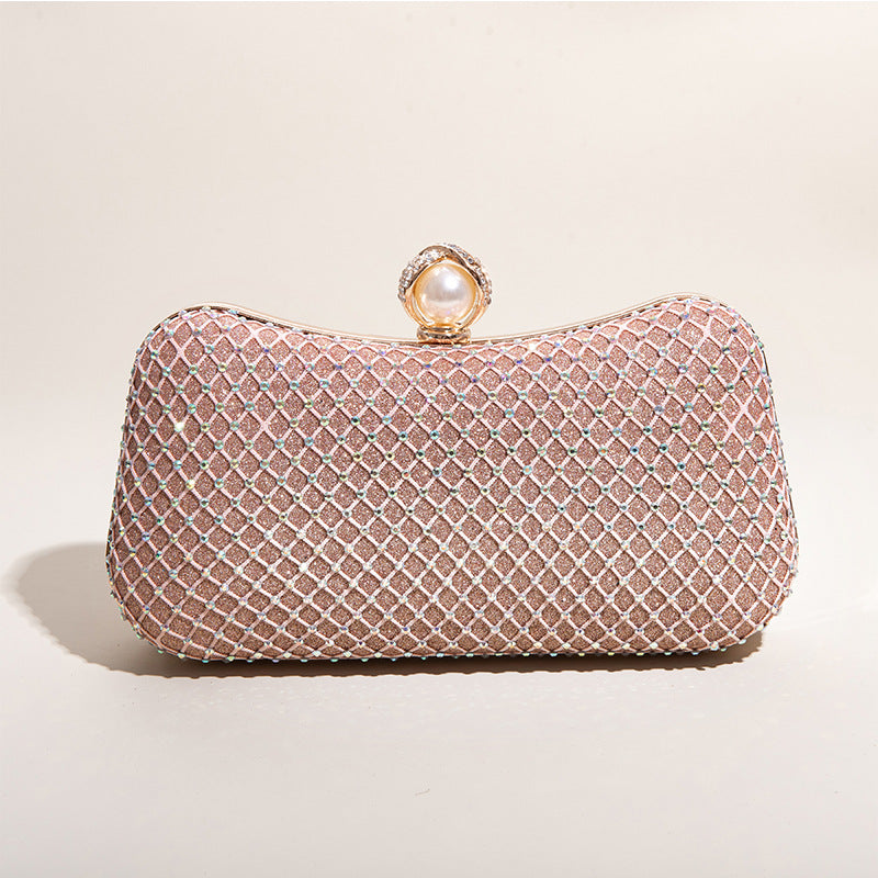 Cross-Body One-Shoulder Clutch Bags with Imitation Diamond