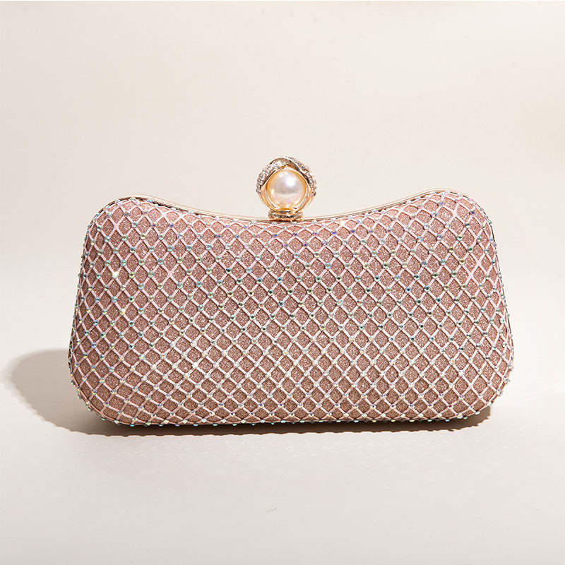 Cross-Body One-Shoulder Clutch Bags with Imitation Diamond
