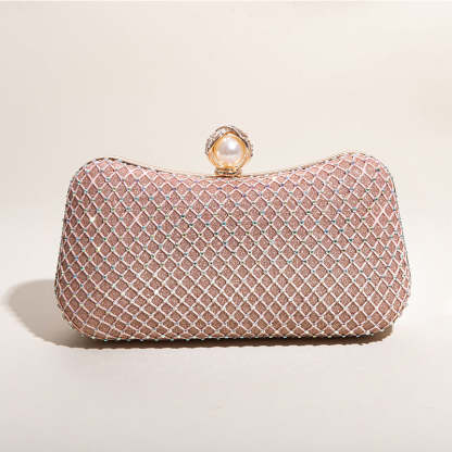 Cross-Body One-Shoulder Clutch Bags with Imitation Diamond